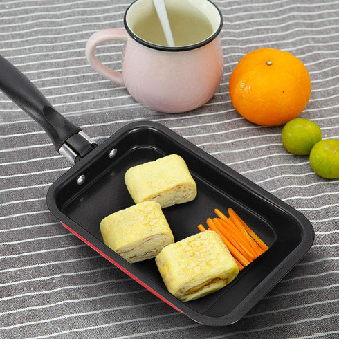 Rectangular Omelette Pan, Tamagoyaki Japanese Frying Pan Nonstick Square Egg Roll Tamago Pan Small Retangle Kitchen Cooking Mini Carbon Steel Tool...