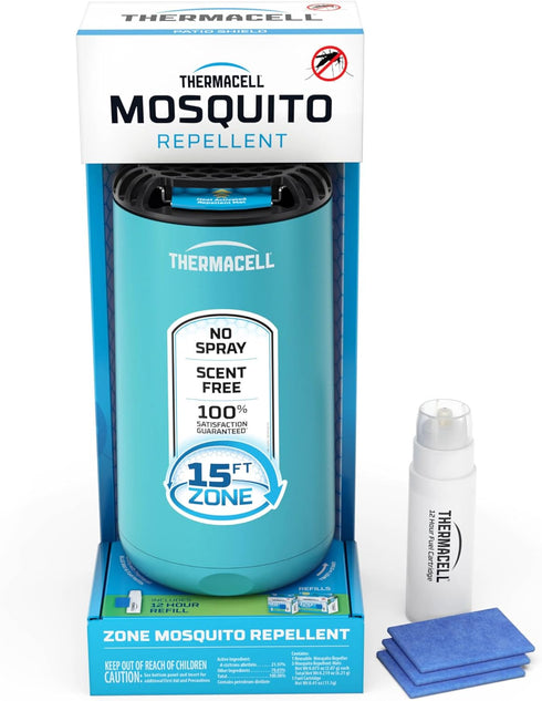 Thermacell Patio Shield Mosquito Repeller, Blue; Highly Effective Mosquito Repellent for Patio; No Candles or Flames, DEET-Free, Scent-Free, Bug S...