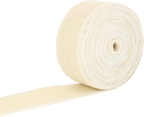 CleverDelights 2.5" Ivory Burlap Ribbon - Wired Edges - 25 Yards - Jute Burlap Fabric...