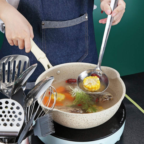 Stainless Steel Ladle, Berglander Soup Ladle, Cooking Ladle, Kitchen Ladle, Metal Soup Spoon For Cooking Non-Stick And Heat Resistant, Dishwasher ...