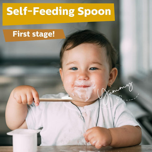 5 Pieces Silicone Baby Spoons Kids Utensils Self Feeding Supplies First Stage Baby Heat Resistant Food Spoon Safe Infant Baby Spoon for Over 6 Mon...