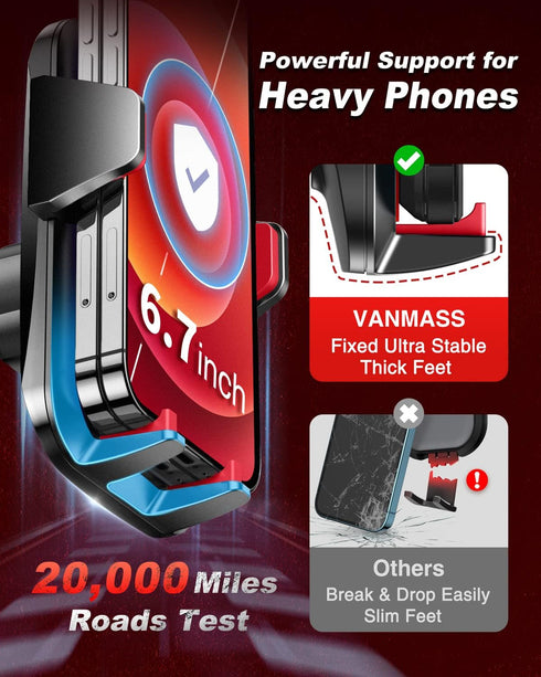VANMASS ?2023 Strongest & Military-Grade? Car Phone Mount ?Patent & Safety? Ultimate Cell Phone Holder Best Handsfree Stand for Dash Windshield Ve...