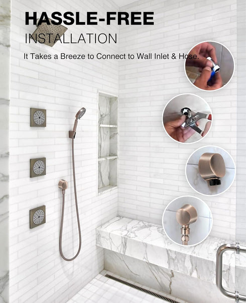 A725ORB Round Drop Ell Handheld Shower Wall Connector, Oil-Rubbed Bronze...