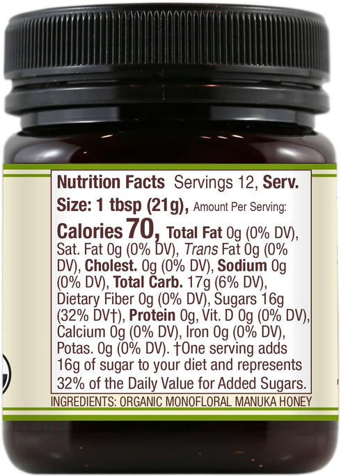 Wedderspoon Raw Organic Manuka Honey KFactor 16+, 8.8 Oz, Unpasteurized, Genuine New Zealand Honey, Multi-Functional, Non-GMO Superfood, Kfactor, ...