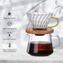 Gute Glass Coffee Dripper/Filter - Cone Glass Pour Over Coffee Dripper with Bamboo Stand & Handle, 1-4 Cups Drip Coffee Maker Funnel Accessories f...