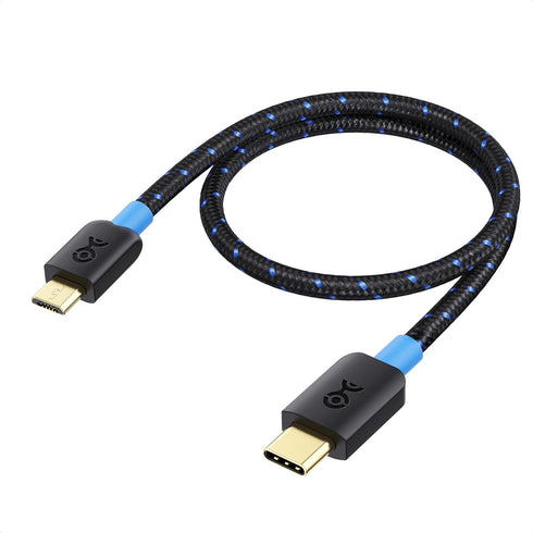 Cable Matters Braided Short USB C to Micro USB Cable 1 ft (Micro USB to USB-C Cable, USB Type C to Micro USB Cable) in Black......