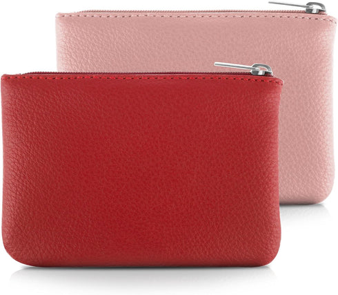 simarro 2Pcs Lychee Pattern Coin Purse, PU Zipper Portable Coin Purse Mini Change Wallet Coin Pocket for Women Credit Card ID Key Headset Lipstick...