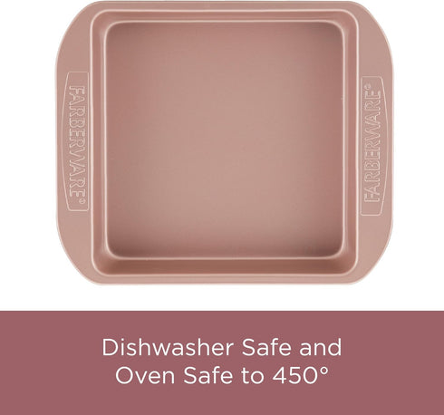 Farberware Baking Nonstick Cake Pan, Rectangle, 9 Inch x 13 Inch, Red Rose Gold...