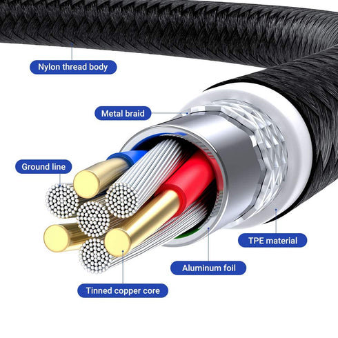 Bojianxin 540° Rotation 3 in 1 Magnetic Charging Cable?7-Pack, 1.6ft/3.3ft/6.6ft/6.6ft/10ft/10ft, Magnet Phone Charger Compatible with Micro USB, ...