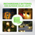 Rechargeable AA Batteries 4 Pack, Double A Battery, 1200mah 1.2v NIMH AA Rechargeable Batteries, AA Solar Batteries for Outdoor Solar Lights...