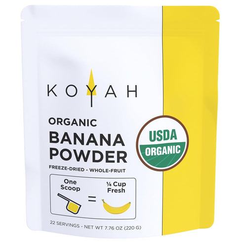 KOYAH - Organic Freeze-dried Banana Powder (1 Scoop = 1/4 Cup Fresh): 22 Servings, 220 g (7.8 oz)...