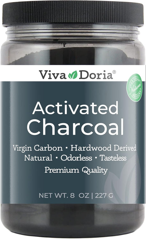 Viva Doria Virgin Activated Charcoal Powder, Hardwood Derived, Food Grade, 8 Oz...