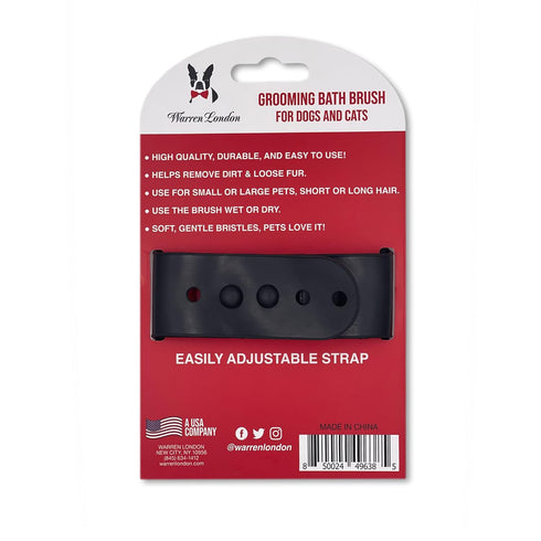 Warren London Grooming Bath Brush for Dogs and Cats | Applicator for Dog Shampoo, Hydrating Butter, or Pet Leave In Conditioner | Black...