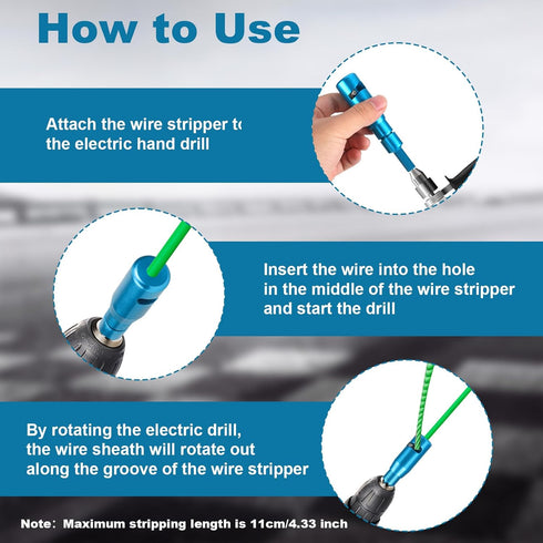 Wire Stripper for Drill, Cable Twisting Stripping Tool Aluminum Alloy Wire Twister Tool for Power Drill with Wrench Screwdriver Bit Wire Stripper ...