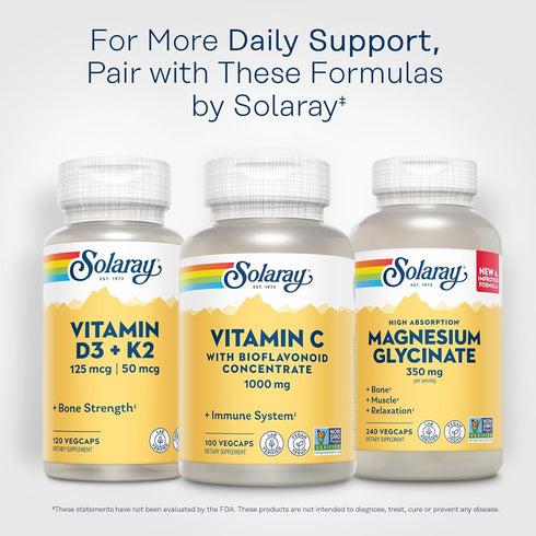 SOLARAY Vitamin C with Bioflavonoid Concentrate - Rose HIPS, Acerola Cherry and Bioflavonoids - Vitamin C 1000mg - Immune Function, Skin, Hair, Na...