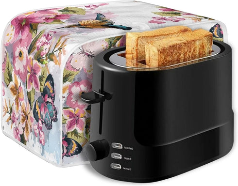 Hummingbird Flower Toaster Cover 2 Slice Fits for Most Standard Carrying Toaster, Anti-Dust Small Appliance Cover, Washable Kitchen Broiler Cover...