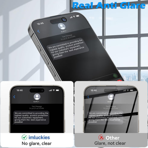 imluckies 2 Pack Matte Screen Protector for iPhone 15 Pro Max, Anti-Glare & Anti Fingerprint, Dynamic Island Compatible, Easy Install 6.7", Anti B...