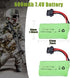 7.4V Li-ion Battery 600mAh 2S Rechargeable Lithium Battery with SM-4P Plug and USB Battery Charger Cable 2Pack......