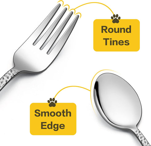 LIANYU 10-Piece Kids Silverware Set, Includes 5 Kid Spoons, 5 Kid Forks, Stainless Steel Toddler Utensils Children Flatware Set, Child Preschooler...