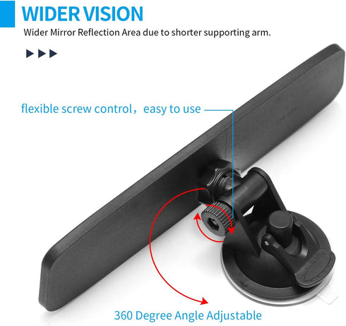 Rear View Mirror, Adjustable Car Interior Rear View Mirror Car Seat Child Safety Mirror for Universal Cars Trucks SUV-9.64 x 2.6 inch (White)...