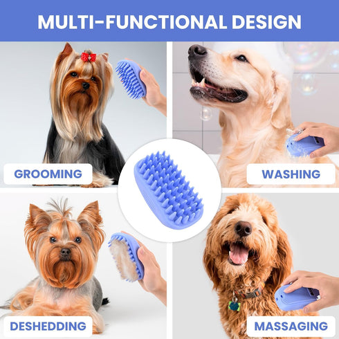 Pet Grooming Bath Brush Cat Dog Brush for Long/Short Hair Rubber Shower Scrubbing and Soothing Massage Essential Puppy Accessories Calming Excelle...