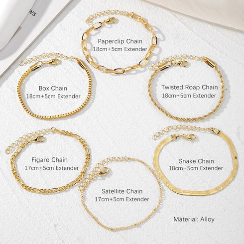 KISS WIFE Gold Bracelets for Women, Thin Dainty Stackable Bracelet Pack, Simple Trendy Adjustable Bracelets Set, Fashion Accessories Jewelry Gifts...