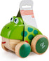 Hape Frog Pull-Along | Wooden Frog Fly Eating Pull Toddler Toy, 4.6 x 3.3 x 3.8 inches, Green...