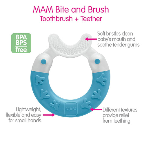Bite & Brush Teether, Girls 3+ Months, 1-Count, Pink...