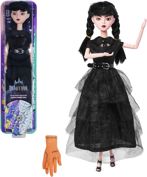 Girls Dolls in Gift Box with Black Dress, 11.5 inch Black Doll with Hand, Black High Heels, Black Hair, Gift for Kids & Fans...