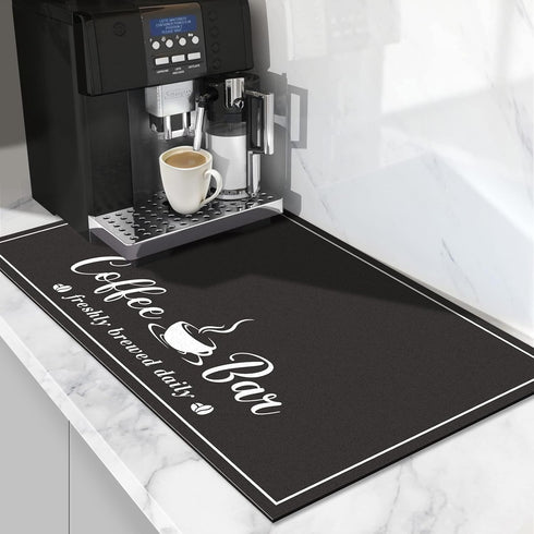 Coffee Mat, Absorbent Dish Drying Mat for Kitchen Counter, Fashion Style Coffee Bar Accessories for Coffee Maker Espresso Machine Dish Rack 12"x 2...
