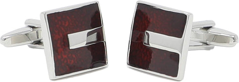 Classic Translucent Burgundy Epoxy Cufflinks In Box...