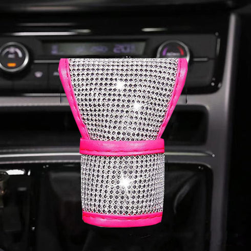 Plush Auto Gear Shift Knob Cover with Crystal Glitter Bling Rhinestones for Girls,Lady Universal Fit (Bling) (Pink)...