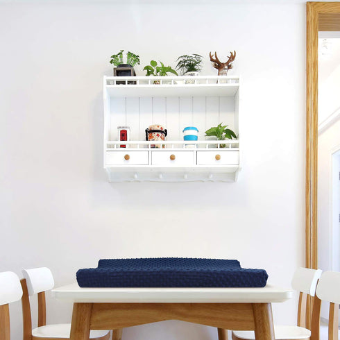 Babebay Changing Pad Cover, Ultra Soft Minky Dots Plush Changing Table Covers for Baby Boys and Girls, Breathable, 2 Pack(Light Grey & Navy Blue)...