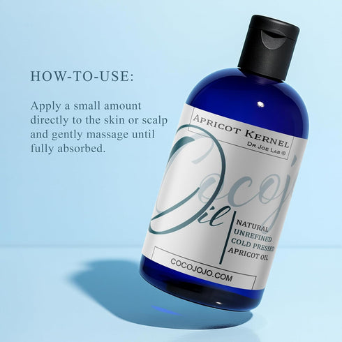 Dr Joe Lab Apricot Kernel Oil - Cold Pressed Pure Natural Moisturizing for Hair and Skin (8 oz)...