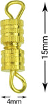 Clasps - 100 Pieces 4 x 15 mm - Barrel Screw Type Clasp - Perfect for Jewerly Making - with Kare & Kind® Retail Packaging (Gold)...