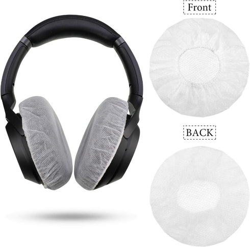 200 Pieces Sanitary Headphone Ear Cover Disposable Non-Woven Earpad Covers Headphone Covers for Most On Ear Headphones (White, M, 8 cm/ 3.1 Inch)...