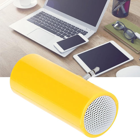 Portable Speaker, 3.5 mm Jack Stereo Battery Powered Wireless Plug in Speaker, Mini Portable Speaker for Mobile Phones and Tablets, (Yellow)...