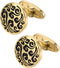 Engraved Lucky Clouds Pattern Cufflinks for Men Chinese Feng Shui Auspicious Totem Round Silver Golden Men's Cufflinks Jewelry for Wedding Party B...
