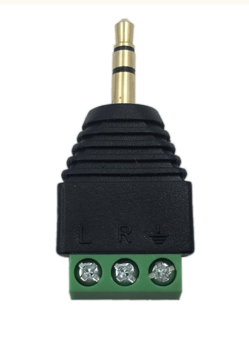 CERRXIAN 3.5mm 3 Pole Stereo Audio Video Male to 3 Screw Terminal Female Double Track Headphone Replacement Solderless Balum Converter Adapter (2-...