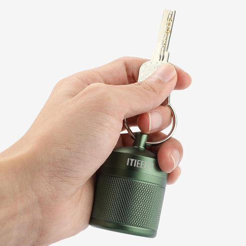 Keychain Pill Holder, Pill Box, Aluminum Waterproof Pill Container, Pill Organizer for Outdoor Travel Camping?Size: 1.6 x 1.6 x 2 in (Green)...