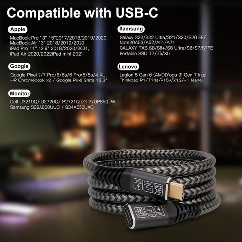 USB C Extension Cable 2M/6.6FT, USB C 3.2 Extender Cord Male to Female Support PD ????????/5A Fast Charging, 20Gbps Sync Transfer Compatible with ...