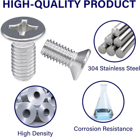 8-Pack Brake Disc Rotor Screws, 93600-06014-0H Rotor Brake Disc Stainless Steel Front and Rear Set Screws is Replacement for Honda, Acura, Hyundai...