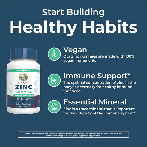 Zinc Gummies by MaryRuth's | Zinc Supplements | Immune Support Supplement | Essential Mineral | Pectin Based | Overall Health & Wellness | Ages 14...