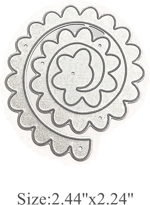 3D Spiral Flower Metal Die Cuts,3D Flower Garland Wedding Cutting Dies Cut Stencils for DIY Scrapbooking Photo Decorative Embossing Paper Dies for...