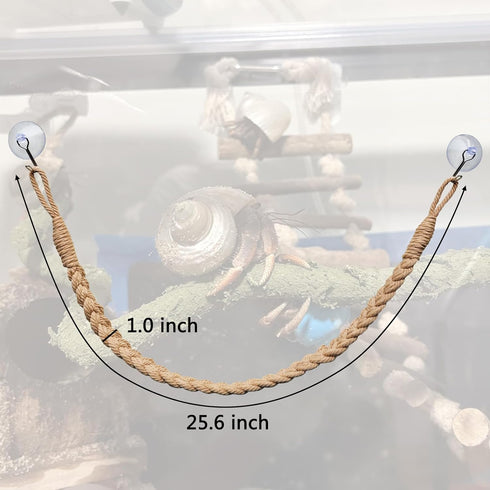 2 Pack 25.6" Hermit Crab Climbing Toys, Hanging Hermit Crab Rope Ladder, Hermit Crab Supplies, Reptile Vines Toys, Reptile Tank Terrarium Accessor...
