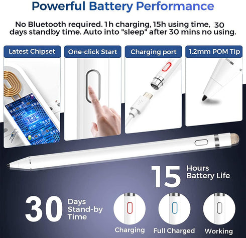 Stylus Pen for iPad with Palm Rejection, Active Pencil Compatible (2018-2020) iPad Pro (11/12.9 Inch),iPad 6th/7th Gen,iPad Mini 5th Gen,iPad Air ...