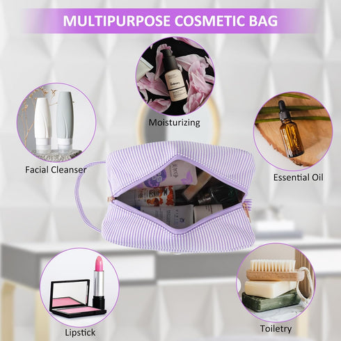 Personalized Initial Makeup Bag A-Z, Travel Toiletry Bag Monogram Make Up Bags Preppy Cosmetic Bag Cute Makeup Pouch Birthday Graduation Gifts Bag...