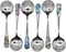 6pcs Round Head Soup Spoons with Fashion Printing Pattern 6.22inch Tablespoon 18/10(304) Stainless Steel Korean Spoons for Rice Dessert Tea Coffee...