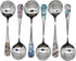6pcs Round Head Soup Spoons with Fashion Printing Pattern 6.22inch Tablespoon 18/10(304) Stainless Steel Korean Spoons for Rice Dessert Tea Coffee...