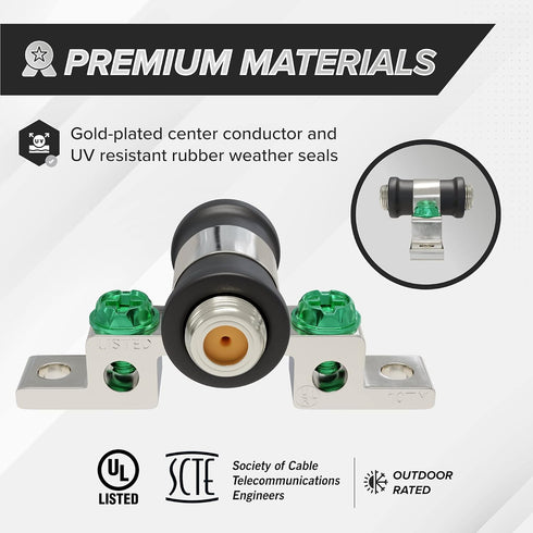 THE CIMPLE CO Coaxial Cable Connectors, 3GHz High Frequency, Ground Block, Coax Extender, RG6, Single Port, Weather Seal Boots, F-Type, Antenna, S...